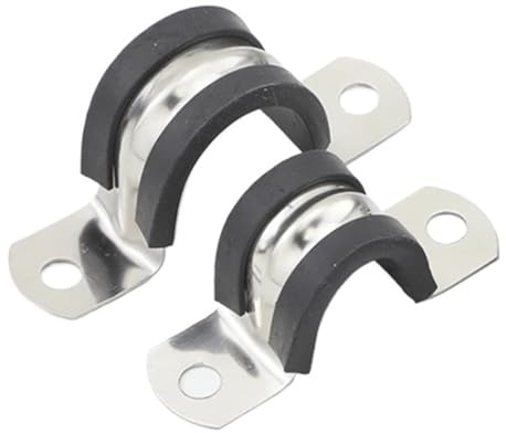1/2/5pcs Rubber Lined P Clip Cable Mounting Wiring Hose Clamp 6-200mm Stainless Steel Cushion Pipe Clamp(100mm 2pcs)