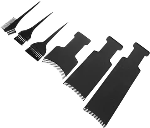 SHOWERORO 6 piezas Kit Profesional para Teñir Cabello con Tabla Curva de Plástico para Balayage Pinceles de Tinte y Peines de Resalte Diseño Ergonómico para Salón y Uso Doméstico