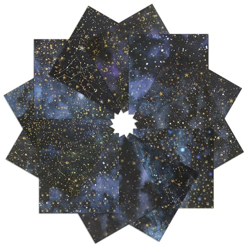 Galaxie-Scrapbook-Papier, 30 x 30 cm, Sternennacht-Muster, Papier, Bastelkarton, 24 Blatt, doppelseitig, für Scrapbooking, Kartenherstellung, Designer, Journaling, Hintergrundränder, Grußkarten