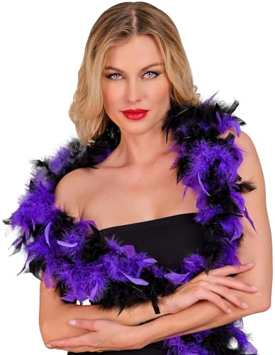 TrendandStylez Federboa 180cm in 30 Farben | Kostüm Accessoire für Damen | Federschal für Karneval, Fasching, 20er Jahre Party & JGA | Perfekt für Charleston & Burlesque Outfits