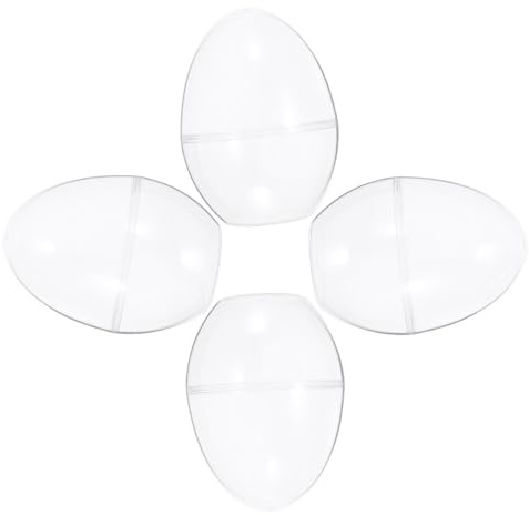 CVUTOVO Lot de 4 Boîtes en Plastique Transparentes D'œuf de Pâques, Multi-usages, Grand Format, pour Fêtes D'engagement et Showers