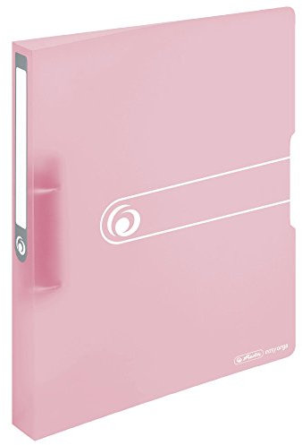 Herlitz 11409026 Ringbuch, A4, 2 Ringe, 25mm, PP-Folie rose, transparent
