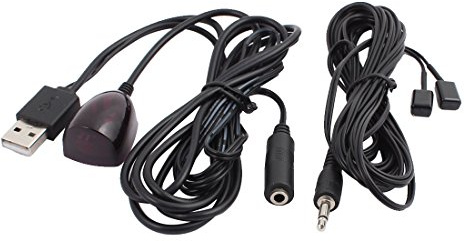 Aexit UD0202 Compact IR Repeater Infrared Remote Control 1 Receiver 2 Emitters Kit System, USB Adapter for HD DVR, STB Set Top Box and TV Sets (b38fa7551345ce3ab165656512fe1012)