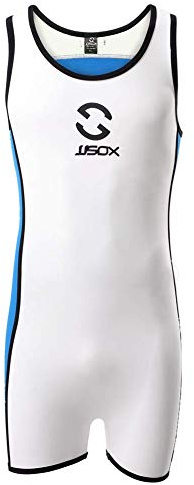 CSMARTE Herren Kampfsport Einteiler Bodysuit Sportbekleidung Suspensor Unterwäsche Tank-Top für Männer, weiß, M