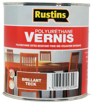 Rustin's - Barniz de poliuretano brillante - uso en interiores - Teca - 250ml (POGT250FR)