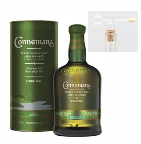 Connemara peated irischer Single Malt Whiskey + 1 Glaskugelportionierer zum feinen Dosieren Genießer Set Männergeschenke Whisky Geschenk idee