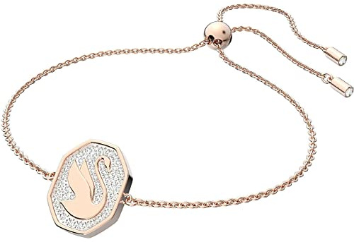 Swarovski Signum Armband, Weißes und Rosé Vergoldetes Damenarmband mit Strahlenden Swarovski Kristallen