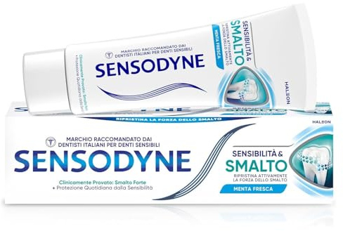 Sensodyne Zahnpasta Empfindlichkeit & Nagellack, für empfindliche Zähne, tägliche Zahnhygiene, Minze Geschmack, 75 ml