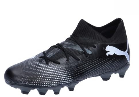 PUMA Future 7 Match FG/AG JR Soccer Shoe, Black White, 36 EU
