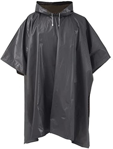 Fayemint Regenponcho Schwarz, Regencape Unisex, Regenschutz Regen Poncho, Atmungsaktiver tragbarer Poncho, für Radfahren, Wandern, Angeln, Camping (Schwarz)