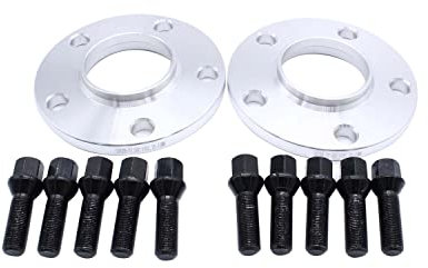 SHLPDFM 2 Stück 12mm Spurverbreiterung Distanzscheiben Set Ø72.5 5x120mm mit 10 Stück Radschrauben M14x1.25 für BMW 1/2/3/4/5/6/7 Series X1 X3 X4