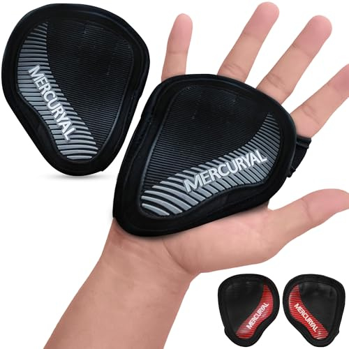 MERCURYAL Pack de 2 almohadillas para fitness para dominadas, guantes de dominadas, entrenamiento de fuerza, almohadillas de agarre para deportes de fuerza, almohadillas de agarre de neopreno