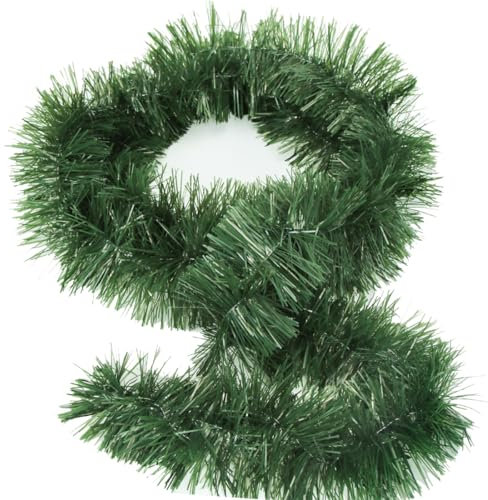 Bluelves Weihnachtsgirlande grün 5 Meter ，Tannengirlande Weihnachtsgirlande für Weihnachtsdeko Aussen Innen, Künstliche Tannenzweige für Außen,Treppe,Türwand,Treppengriffe – 5 m
