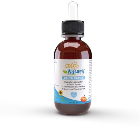 Vitamina D3 K2 - Vitamina D 2000 I.U. per goccia - 50 ml (1750 gocce) - Integratore Naturale con Vitamina D2, D3 e K2 con 266,7% VNR - Semi di Girasole e di Zucca