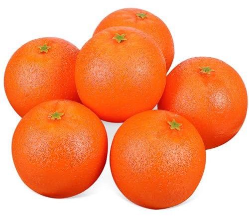 Gadpiparty 6 Stück Künstliche Orangen Künstliche Früchte Simulationsorangen Stillleben-Sets Realistische Fruchtorangen Für Zuhause Küche Party Dekoration Fotografie-Requisiten (3 14 Zoll)