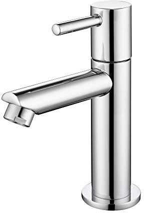 HOMELODY Kaltwasserarmatur Kaltwasserhahn Klein Wasserhahn Kaltwasser Gäste WC Einhebelarmatur Badarmaturen Chrom Standventil Standhahn für Bad koudwaterkraan kraan