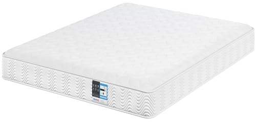 Yaheetech Materasso Matrimoniale 160 x 200 cm Altezza 23 cm a Molle Insacchettate con 7 Zone di Supporto Media Rigidità H3 Traspirante e Ergonomico Spedito Sottovuoto Arrotolato Bianco