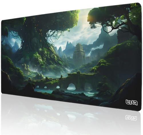 Tilt Skrivbordsunderlägg 100 x 50 cm spelmusmatta XXL | halkfri musmatta stor för skrivbord och PC-prylar | vattentät skrivbordsmatta (civilizationens träd)