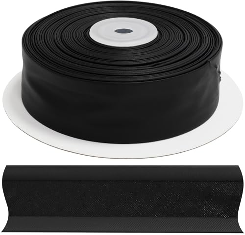 AERZETIX - C77456 - Rolle gefaltetes Schrägband zum Nähen 10 Meter x 30 mm - 5% Lycra und 95% Polyester - Farbe Schwarz