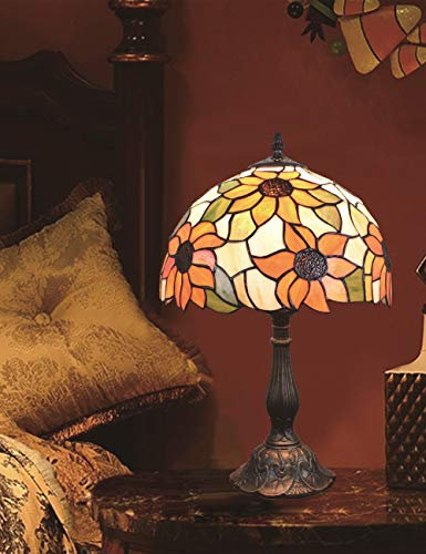 Faucet 12-Inch Pastoral Sunflower Table Lamp Bedroom Lamp Bedside Lamp Desk Lamp water-tap