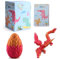 3D Gedrucktes Drachenei mit Drache,Kristall Drache Im Ei Drachen Figuren, 3D Gedruckter Drache mit Flügeln, Realistische Geheimnisvolle Drachen Spielzeug,Ewegliche Gelenke Drache mit Ei (Rot-Gold)