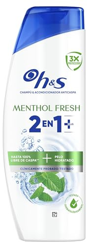 H&S Menthol Fresh 2en1 Champú Y Acondicionador Anticaspa 300ml. Sensación De Frescor Instantáneo. Combate Caspa, Grasa Y Picor. Hasta 100% Protección Anticaspa E Hidratación