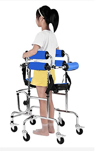 Gehgestell Mit Rollen,Gehbehinderte Kinder Gehirnparese Behinderte Kinder Walker 6-Räder Einstellbare Höhenbreite, Behinderte Hilfsgeräte Rehabilitation Training Gehhilfe