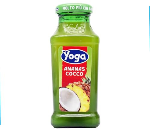 Yoga Succo di Frutta Cocco Ananas 24 Bottiglie in Vetro da 200ml