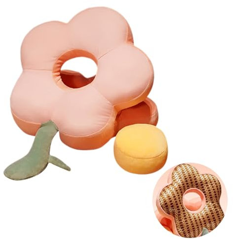 LLHCF Büro-Schreibtischkissen für bequeme Schreibtischauflage, Plüsch-Blume, weich, verstellbar