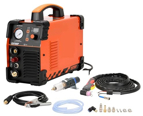 EDEDE Saldatrice, Taglierina al Plasma ad Arco da 55 A CUT55P Macchina da Taglio al Plasma Arc 220, Spessore di Taglio Massimo 16 mm per Principianti e saldatori Professionisti