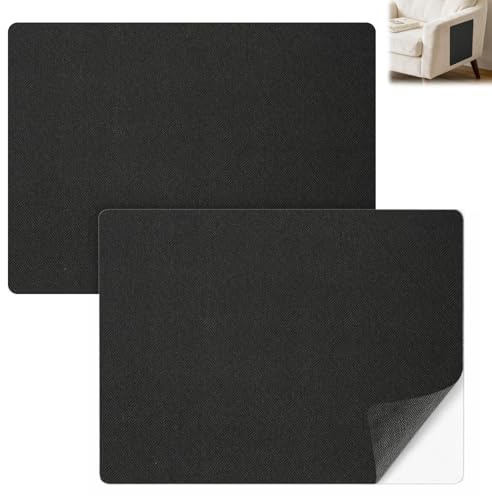 Flicken Selbstklebend Stoff 2 Stück, Reparatur Patches 20 x 28cm Textil Flicken Leinenstoff Patches Klebeflicken für Textilien Reparaturflicken für Sofas, Autositzen, Bürostühle, Vorhänge, Schwarz