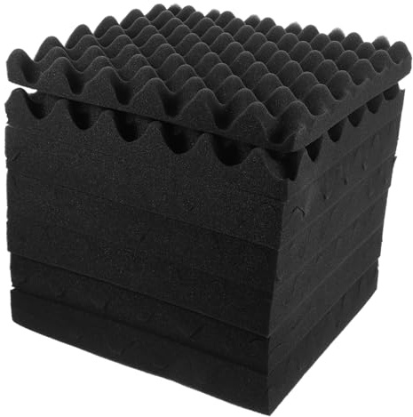 Didiseaon 12 pièces Panneaux Insonorisants Autocollants Mousse Haute Densité Isolation Phonique pour Murs Intérieur Bruit Chambre Bureau Maison
