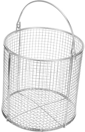 LIGIGWASH Panier de Nettoyage Inox Rond Résistant Haute Température avec Poignée Filtration pour Industrielles et Nettoyage Ultrasonique