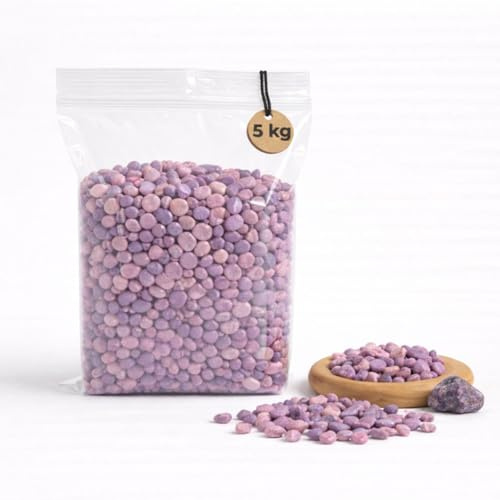 Gránulos decorativos de color lila, diámetro de 5 – 8 mm, sin polvo, 5 kg, pequeñas piedras decorativas como decoración de colores