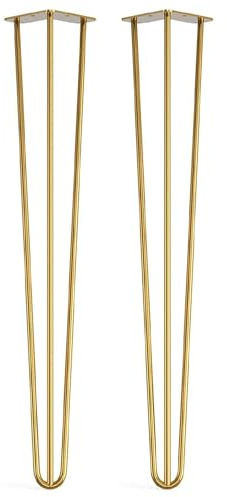 [PDF] 4 x 12mm Heavy Duty Hairpin Table Legs – Premium Double Welded Steel Construction with Free Screws, Wall Bracket & Protector Feet (Worth £10 Included) (2, Brass, 86cm)