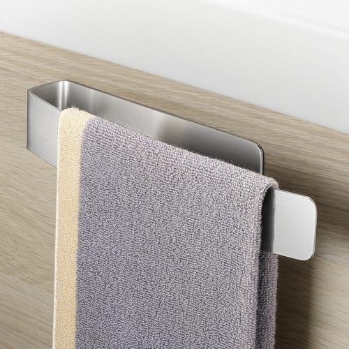 Gsocel Toalleros de Baño Sin Taladro de Acero Inoxidable 304, 26cm, Plata | Toallero Adhesivo Multiusos para Cocina y Dormitorio, Colgador Toalla Baño Adhesivo, Instalación Rápida, Fuerte Adhesión