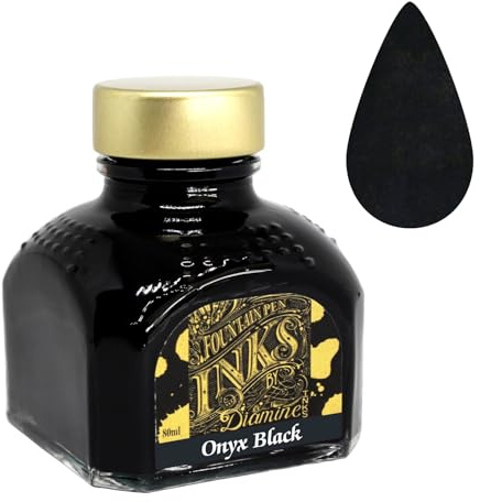 Diamine Flaconcino di inchiostro per penne a sfera, 80 ml, colore: Turchese Nero