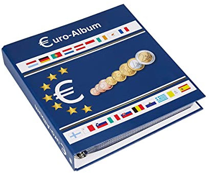 SAFE 5300 Euro Münzen Sammelalbum EU Länder + 10 Münzhüllen 8563 für 20x Euro KMS Kursmünzensätze + Vordruckblätter 1 Cent bis 2 Euro Münzen - Münzsammelalbum für Ihre Coin Collection