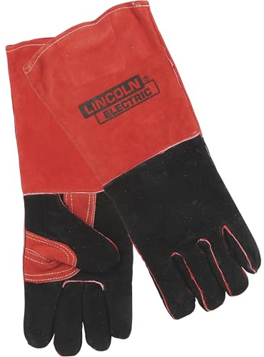Lincoln Electric Unisex Adult Long Cuff Gloves, Red, One Size