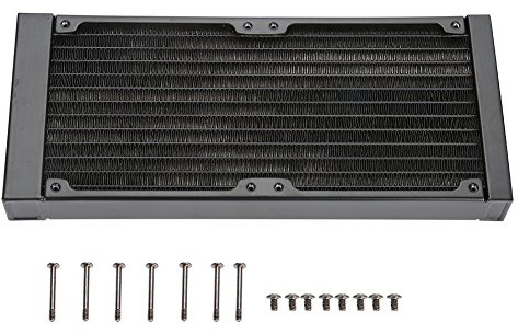 Richer-R 120mm/240mm/360mm Aluminium Radiator, Aluminiumheizkörper 12 Röhren PC Wasserkühlung Heizkörper,PC Wärmetauscher Kühlkörper Radiator für PC-Wasserkühlung/Schönheitsgeräte(240mm)
