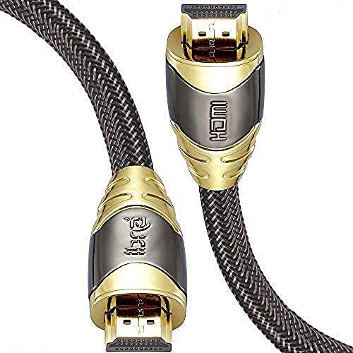 IBRA 1.5m 8K hdmi cable, 8K 2.1 cable, 8K@60Hz hdmi, 4K@120Hz, eARC HDR10 4:4:4| 21:9, HDCP 2.2/2.3 Dolby, 3D, VRR, Ethernet, Compatible with Latest game console/TV/HDTV/Blu-ray - LUXURY Series