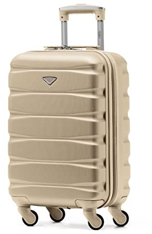 Flight Knight Handgepack Trolley Koffer Kompatibel Mit Air Berlin, Lufthansa, Eurowings, easyJet, Ryanair Und Viele Mehr! Gepack Koffer Mit 4 Rollen. 55x35x20cm ABS Leichtgewicht Reisekoffer