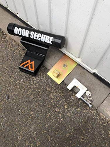 Black Garage Door Defender Lock. Heavy Duty Security. Padlock and Fixings Up and Over Doors (2)