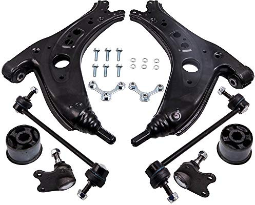 maXpeedingrods Jeu de bras de suspension avant pour Fox Polo 9N, Fabia 6Y, Ibiza IV, 8 pièces