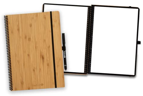 BAMBOOK Classic Notizbuch - Bambus-Holz Hardcover - A4 - Blanko, Wiederverwendbares Notizbuch, Notizblock, Reusable Notebook