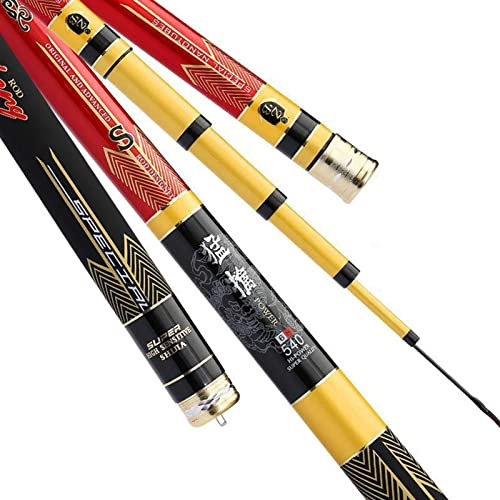 Generic Karpfenruten Feeder Tragbare Teleskop-Angelrute, 10 m Stream Hard Ultralight Carbon Angelrute Combo Angelausrüstung (3,9 m)