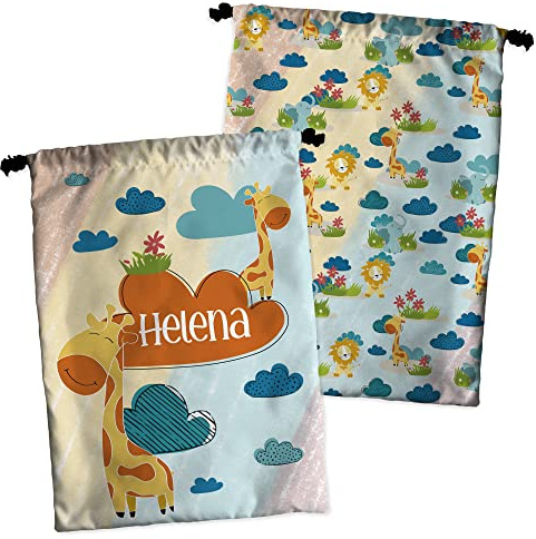 Lunchtasche Damen. Lunchtasche Kinder Personalisierte. Mit Namen/Text. Lunchtasche. Kleiner Rucksack. Zwei Größen 30x23 cm. Baby-Giraffe