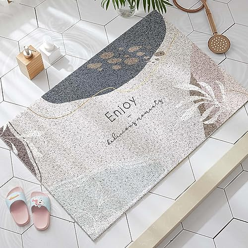 PALVJIE Luffa-Duschmatte, rutschfest, 80 x 120 cm, PVC, Anti-Schimmel, schnell trocknend, für Innendusche/Badezimmer, weich strukturiert, Wasserdurchlässigkeit, Badewanne, Duschmatte