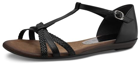 Tamaris Damen Sandaletten, Frauen Sandalen,TOUCHit-Fußbett,breite,Glitzer,Grey,Gruen,komfortable,laessig,langlebig,leger,Nude,Black,40 EU