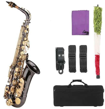 saxophon Saxophon Eb Es-Alt-Saxophon Sax Vernickelter Messingkörper Mit Musikinstrumenten-Saxophon